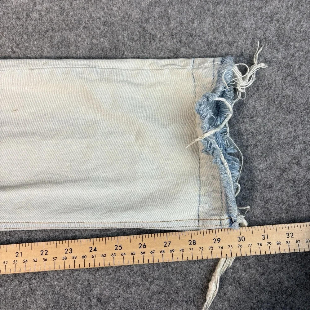 Levi's 511 Jeans Mens 36x30 Light Wash Distressed Streetwear Slim Fit Blue Denim